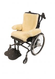 Rollstuhlauflage- Lammfell, 45x120 cm-natur